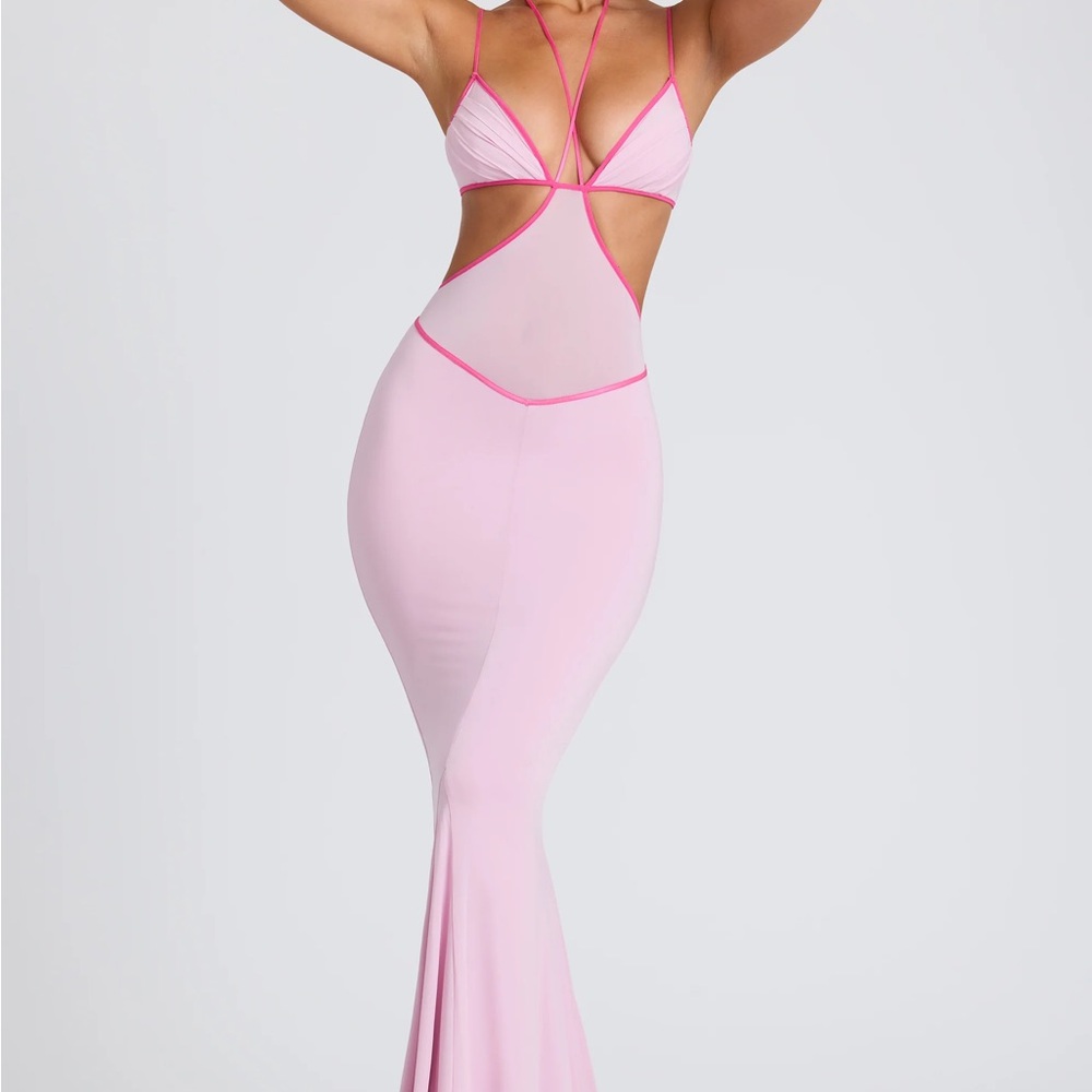 Oh Polly Pink Cut-Out Maxi Dress